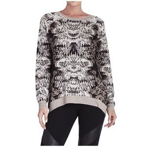 BCBGMaxAzria Black and Cream Patterned Sweater